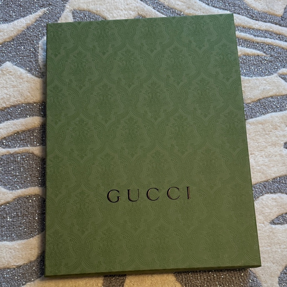 Gucci Forest Green Embossed Box. Shirt box.
